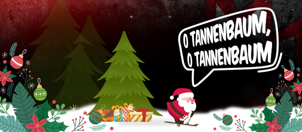 Weihnachtsillustration mit "O Tannenbaum"